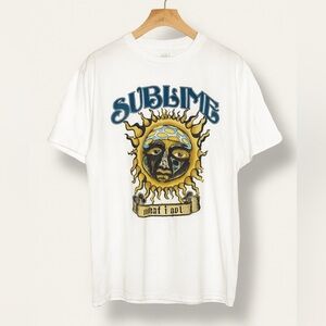 Sublime white retro what I got sun short sleeve T-shirt sz 2XL band tee trashed